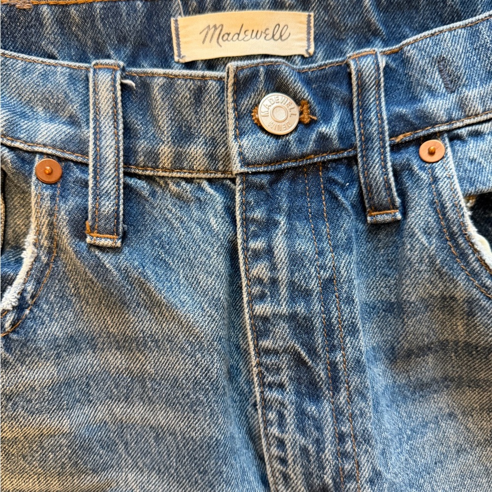 Madewell Slim Demi-Boot Jeans size 28 Raw Hem Distressed - Picture 3 of 16
